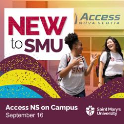 Students talking in front of Access Nova Scotia